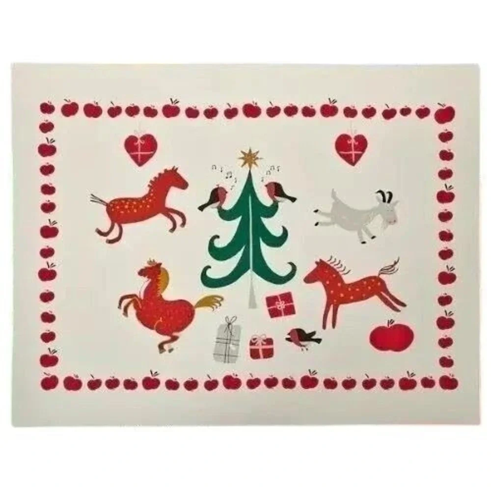 IKEA VINTERFINT Christmas Placemats Scandinavian Holiday Animal Pattern 4 Pack